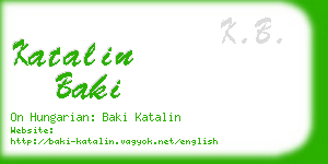 katalin baki business card